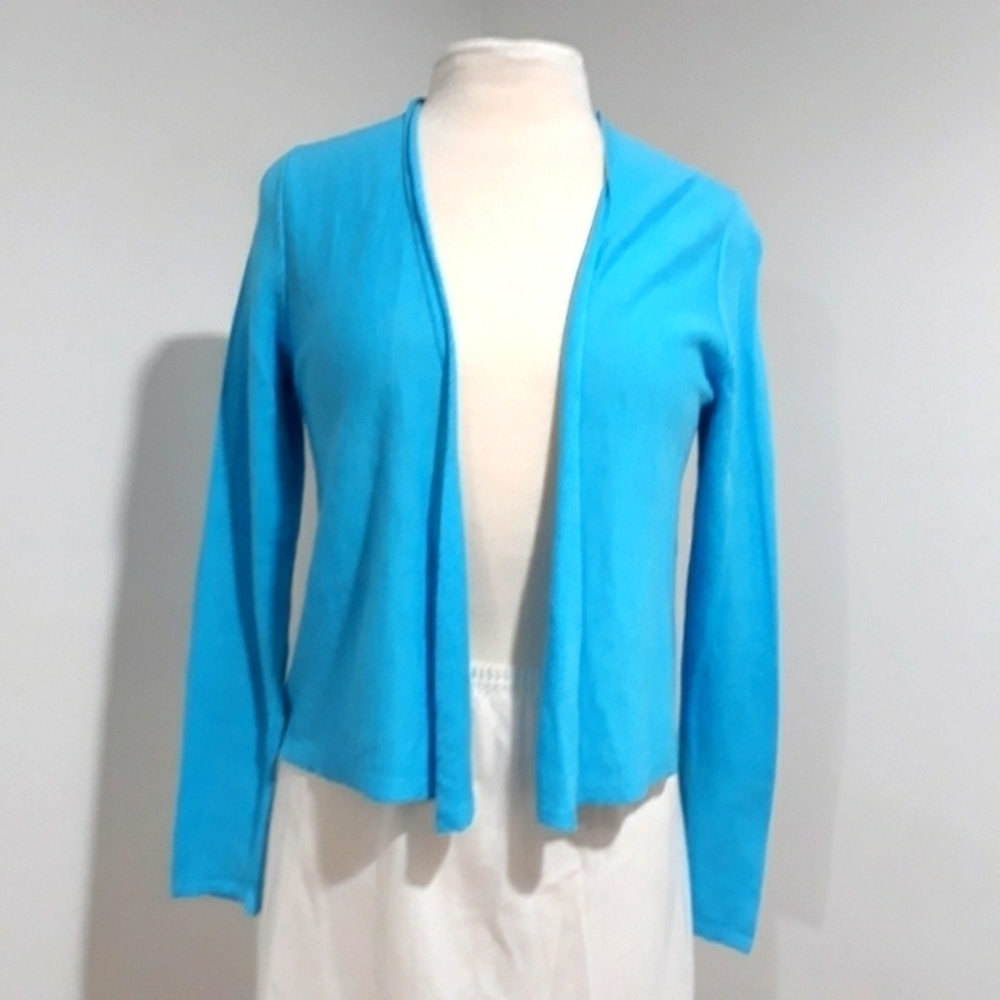 J.JILL knit Turquoise Long-Sleeve open Cardigan size XS